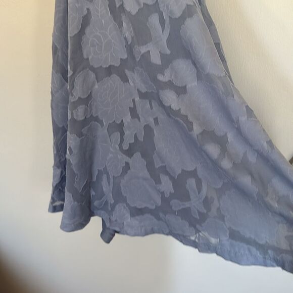 Lulu's NWT Days of Beauty Dusty Blue Floral Burnout Skater Dress Size Large - Picture 5 of 10
